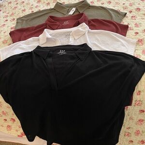 Gap Linen Blend Tee / Size S / Black/White/Smoked Paprika/Olive Green